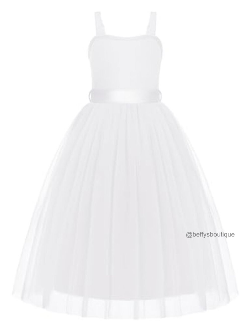 Girls Sleeveless Formal Tulle Dress Wedding Pageant Long